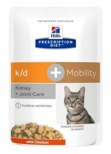 Hills Prescription Diet  Feline K/D + Mobility 12x85g - krónikus vesebetegség és izületi támogatá