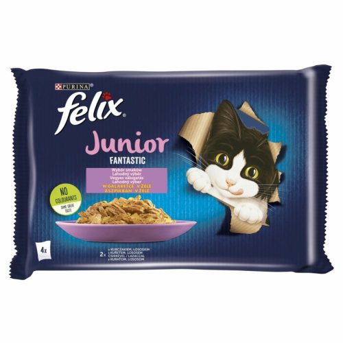 Felix Fantastic Multipack Junior Csirkével és Lazaccal Aszpikban 4x85g