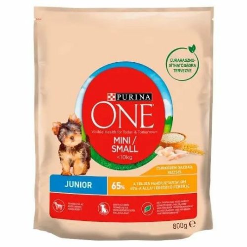 ONE Száraz Kutya Mini Junior Csirke+Rizs 800g