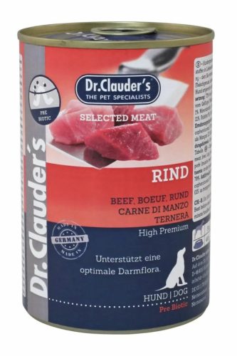 Dr.Clauders Dog Selected Meat Marhás konzerv 400g