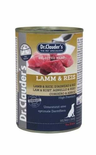 Dr.Clauders Dog Selected Meat Bárányos és rizses konzerv 400g