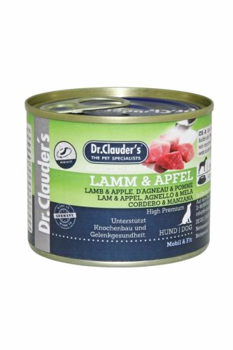 Dr.Clauders Dog Selected Meat Bárányos és almás konzerv 200g