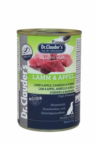Dr.Clauders Dog Selected Meat Bárányos és almás konzerv 400g