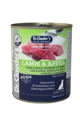 Dr.Clauders Dog Selected Meat Bárányos és almás konzerv 800g