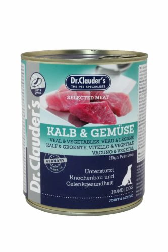Dr.Clauders Dog Selected Meat Borjús és zöldséges konzerv 800g