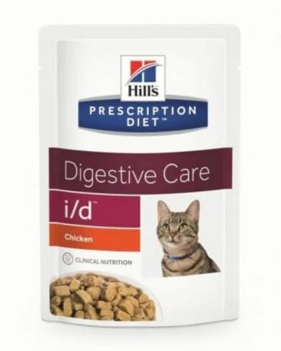 Hills Prescription Diet  Feline I/D Pouch Chicken 12x85g - gasztrointesztinális rendellenességek