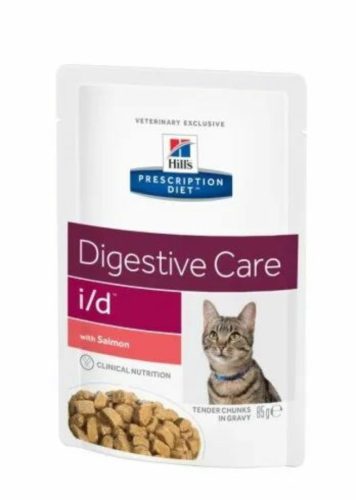 Hills Prescription Diet  Feline I/D Pouch Salmon 12x85g - gasztrointesztinális rendellenességek