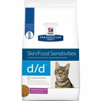 Hills Prescription Diet  Feline D/D Duck & Pea 1.5 kg - táplálékallergia étrendi kezelése és a bő