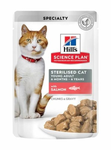 Hills Science Plan Feline Young Adult SterilizedCat  CiG Salmon Alutasak 12x85g