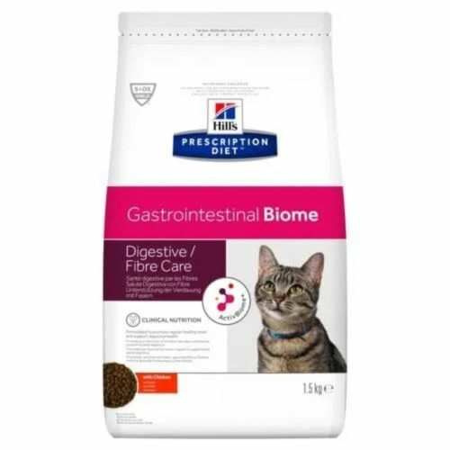 Hills Prescription Diet  Feline GI Biome 1.5 kg - székrekedés, rostérzékeny, szteroidokra reagáló