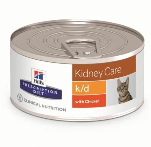 Hills Prescription Diet  Feline K/D Minced Chicken 156 g - krónikus vese- és szívelégtelenség; ur