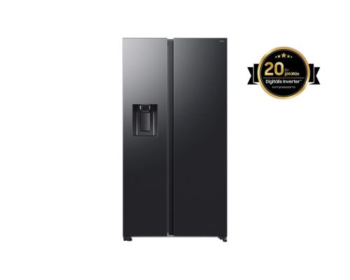 Samsung RS70F64KEFEO Side-by-Side hűtőszekrény AI Energia üzemmóddal 640 L, fekete
