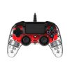 Nacon 2804955 Compact PS4 vezetékes átlátszó-halványpiros kontroller