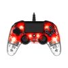 Nacon 2804955 Compact PS4 vezetékes átlátszó-halványpiros kontroller