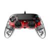 Nacon 2804955 Compact PS4 vezetékes átlátszó-halványpiros kontroller