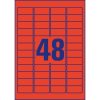 Avery L6038-20 45,7x21,2mm visszaszedhető 960db-os piros etikett