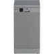 Beko DVS05024S ezüst, programok száma: 5, keskeny szabadonálló, 10 terítékes mosogatógép