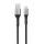 AVAX CB401G STEELY 1,5m 20W USB A-Lightning gyorstöltő sodorszálas acélszürke adat- és töltőkábel