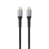 AVAX CB402G STEELY 1,5m 20W Type-C-Lightning gyorstöltő sodorszálas acélszürke adat- és töltőkábel