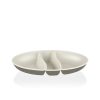 IRIS L-00517 dupla színű snack tál,  zöld, szürke, beige