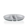 IRIS L-00517 dupla színű snack tál,  zöld, szürke, beige