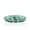 IRIS L-00517 dupla színű snack tál,  zöld, szürke, beige