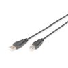 DIGITUS High Speed 2.0 USB type-B - USB type A CU árnyékolt fekete kábel 3m
