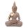 IRIS dekor műgyanta buddha ülő krémszín/arany 25,5cm