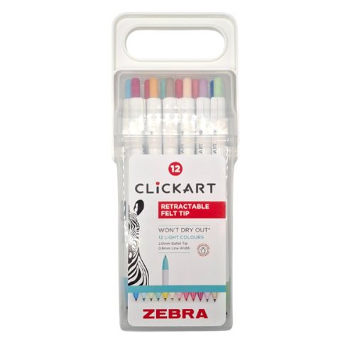 Zebra ClickArt nyomógombos 12 db-os filctoll készlet