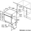 Bosch SMI4HTS00E programok száma: 6, beépíthető, 13 terítékes mosogatógép  (Használt - B)
