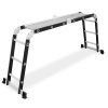 DRABEST HOME és PLATFORM 4x3 lépcsős univerzális alumínium és rozsdamentes acél létra, 125 kg
