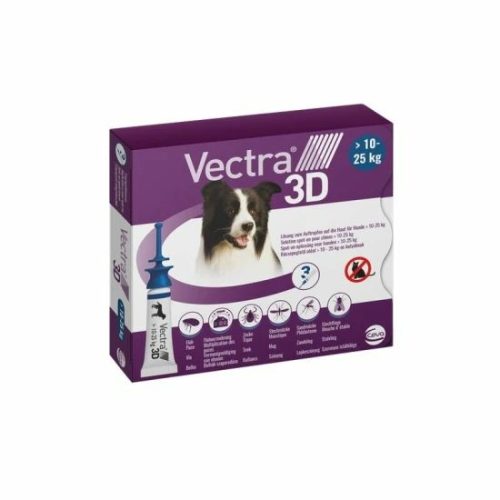 Vectra 3D rácsepegtető oldat közepes testű kutyáknak M (10-25kg) 3x