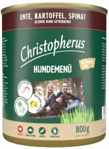 Christopherus Dog konzerv menü Senior kacsa, burgonya, spenót 800g