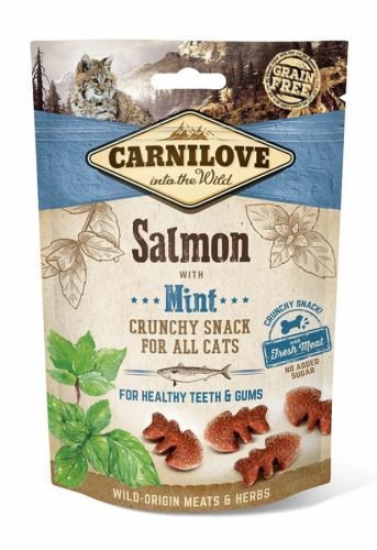 Carnilove Cat Crunchy Snack Salmon & Mint-  Lazac  Hússal és Mentával 50g