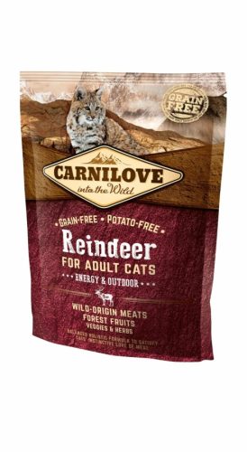 Carnilove Cat Adult Reindeer Energy & Outdoor- Rénszarvas Hússal 400g