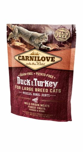 Carnilove Cat Duck & Turkey Large Breed – Muscles, Bones, Joints Kacsa és Pulyka Hússal 400g