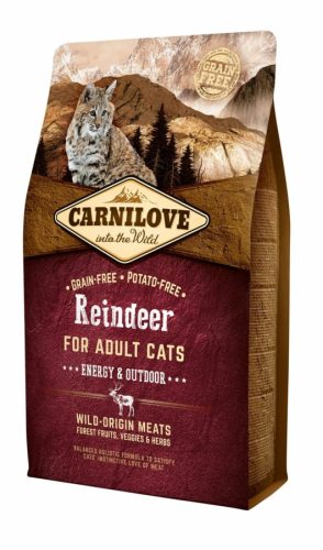 Carnilove Cat Adult Reindeer Energy & Outdoor- Rénszarvas Hússal 2kg