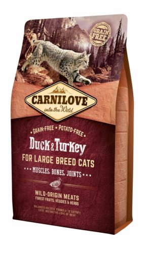 Carnilove Cat Duck & Turkey Large Breed – Muscles, Bones, Joints-  Kacsa és Pulyka Hússal 2kg