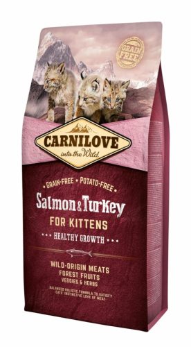 Carnilove Cat Kitten Salmon & Turkey – Healthy Growth - Lazac és Pulyka Hússal 6kg