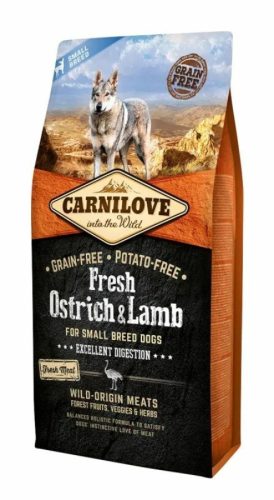Carnilove Fresh Adult Dog Small Ostrich & Lamb Excellent Digestion- Strucc és Bárány Hússal 6kg