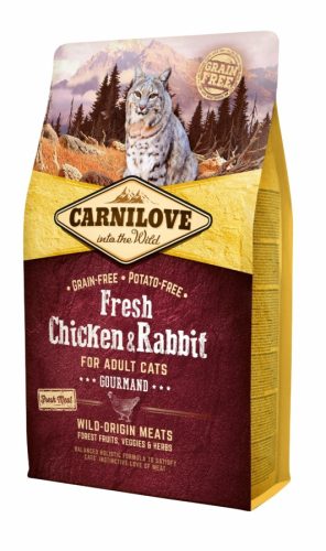 Carnilove Fresh Adult Cat Chicken & Rabbit Gourmand-  Csirke és Nyúl Hússal 2kg