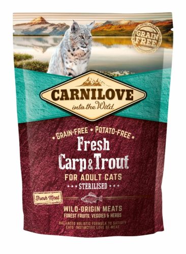 Carnilove Fresh Adult Cat Carp&Trout Sterilised - Ponty és Pisztráng Hússal 400g