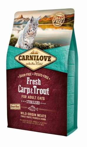 Carnilove Fresh Adult Cat Carp&Trout Sterilised - Ponty és Pisztráng Hússal 2kg