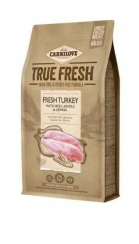 Carnilove True Fresh kutyatáp - Pulyka, vöröslencse és békalencse 11,4kg