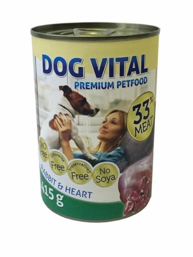 Dog Vital konzerv rabbit&heart 415gr