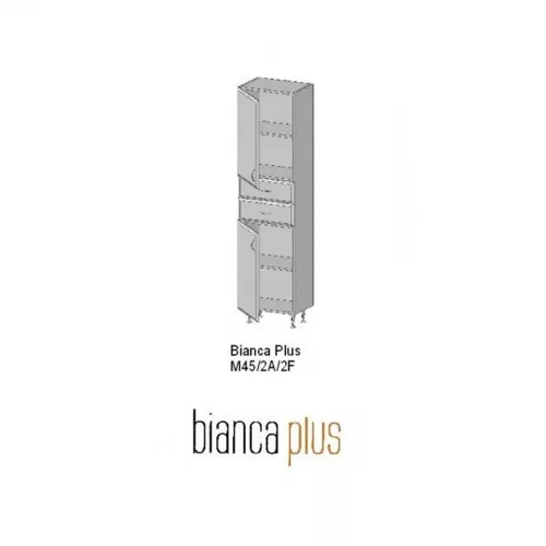 Bianca Plus 45 magas szekrény 2 ajtóval, 2 fiókkal, aida dió színben, jobbos