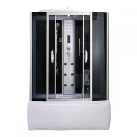   Emilia 85x150 cm hidromasszázs kádkabin elektronikával Black
