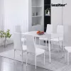 Bora 140 cm szögletes szinterezett kő étkezőasztal fehér