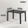 Clara 120 cm szögletes üveg étkezőasztal fekete