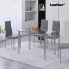 Berna 120 cm szögletes üveg étkezőasztal